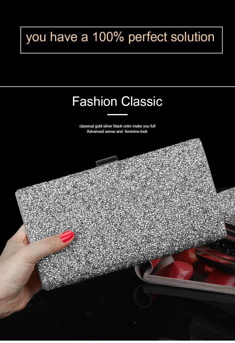 Diamond Sequin Evening Clutch - Flawlessly Exquisite