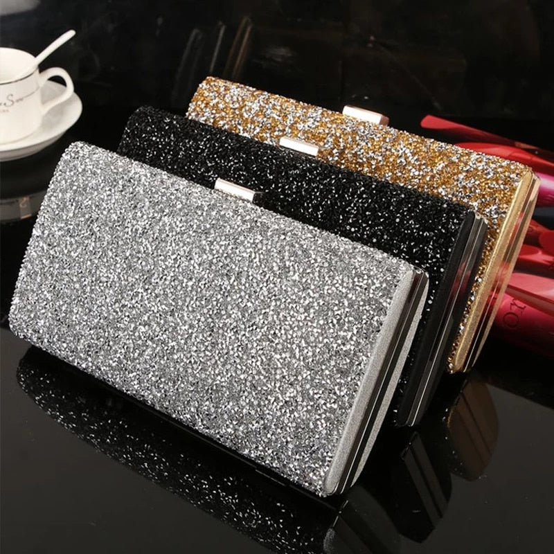 Diamond Sequin Evening Clutch - Flawlessly Exquisite