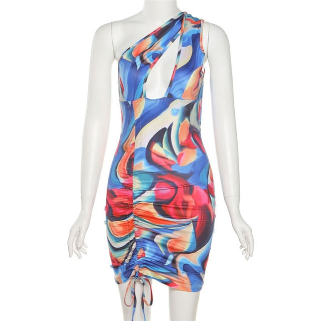 Women Ruched Drawstring Bodycon Dress - Flawlessly Exquisite