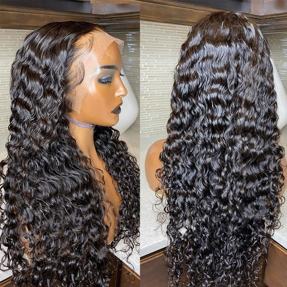 30 34 Inch Curly Full Lace Human Hair Wigs/Wet And Wavy Water Wave Lace Front Wig Hd Loose Deep Wave Frontal Wig - Flawlessly Exquisite